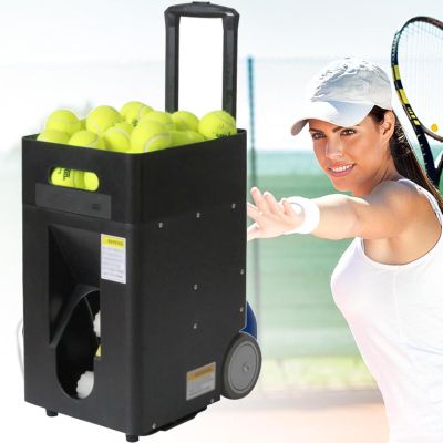 ZYLDDS Portable Tennis Ball Machine,High-Capacity, Remote-Controlled Tennis Pitching Machine,Automatic Ball Launcher Tennis Practice Equipment,for Coaches, Clubs