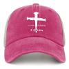 1 Cross 3 Nails 4 Given Hat Men Humor Jesus Christian Country Hats for Womens Trucker Hat Pink Cycling Cap Cute Unique Gifts for Nanny view 1