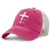 1 Cross 3 Nails 4 Given Hat Men Humor Jesus Christian Country Hats for Womens Trucker Hat Pink Cycling Cap Cute Unique Gifts for Nanny view 2