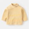 Toddler Baby Girls Boys Striped Long Sleeve Mock Turtleneck Cotton T-Shirt Fall Winter Thermal (Yellow, 3-4 Years) view 2