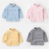 Toddler Baby Girls Boys Striped Long Sleeve Mock Turtleneck Cotton T-Shirt Fall Winter Thermal (Yellow, 3-4 Years) view 4