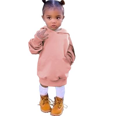 Toddler Baby Girls Long Sleeve Hoodies Dress Fall Trendy Fleece Sweatshirts Outfits Hooded Dresses (Pink, 3-4 Years)