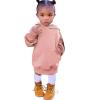 Toddler Baby Girls Long Sleeve Hoodies Dress Fall Trendy Fleece Sweatshirts Outfits Hooded Dresses (Pink, 3-4 Years) view 1