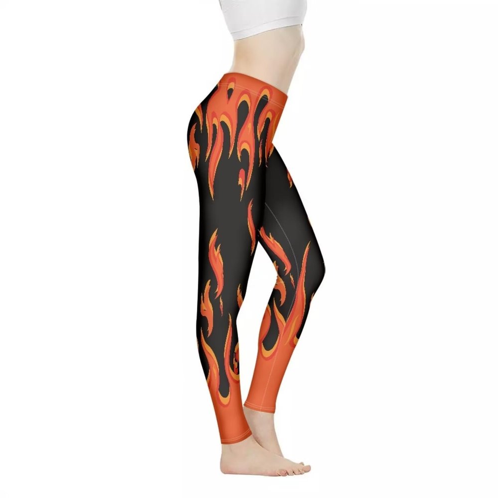 FOR U DESIGNS Fire Leggings for Women High Waist Workout Leggings Size XL Soft Comfy Casual Yoga Pants Tummy Control Lounge Pants