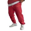 ZAFUL Men's Fleece C'est LA Vie Paris Letter Printed Jogger Drawstring Sweatpants Beam Feet Pants A-red view 1