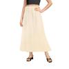 Girstunm 2 Pieces Women's Half Slips Satin Long Dress Petticoat Bottom Skirt Extenders Anti-Static Long Underskirt 31'' White & Champagne Medium view 3