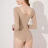 Spoxiyue Women's ballet Adult Gymnastics Bodysuit dance clothing Team Basic Long Sleeve Leotard (Long sleeves nude, S) view 3