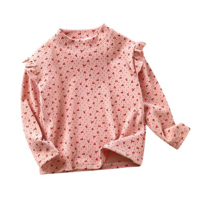 Kids Polka Dot Shirt Toddler Girls Long Sleeve Ruffle Top Girls Shirts Ribbed Blouse Fall Baby Girl (PK2, 5-6 Years)