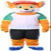 Orange Little Fox Mascot Costume Adult Size for Men & Women with Built-in Fan Inside the Head view 2