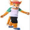 Orange Little Fox Mascot Costume Adult Size for Men & Women with Built-in Fan Inside the Head view 3