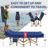 Candockway Folding Camping Cot with Comfy Mattress(Blue),600LBS(Max Load),Portable Cot Bed for Adults Include Carry Bags,28" Wider Sleeping Cots for Home,Office Nap,Outdoor Travel Camp Beach view 3