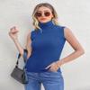 Totatuit Black Women Turtleneck Sleeveless Slim Fit Pullover Knit Stretch Basic Tops Black view 3