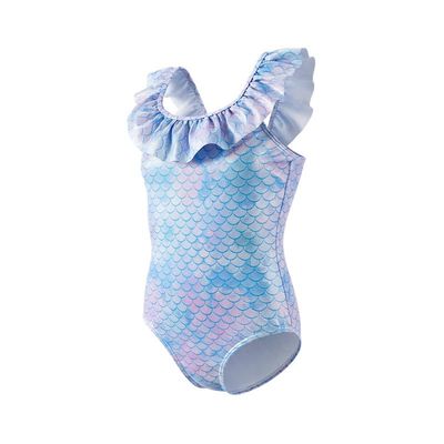 Angel season Mermaid Swimsuit for Girls 8 Bathing Suit Cute Ruffle Girls One Piece Swimwear for Little Kids with UPF50+ Summer Beach Sport Crossback Swimming Suit Purple Mermaid Size 7