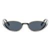 helena Small frame Cat Eye Sunglasses for Women Vintage Square Sparkling Crystal Trendy Retro Oval Party Sunglasses S67 (C1) view 2