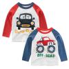 Baby and Toddler Boys' Long Sleeve Shirts Tees Cotton Casual Graphic Crewneck Fall Top Clothes T-Shirts (Red, 2-3 Years) view 1