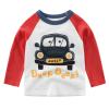 Baby and Toddler Boys' Long Sleeve Shirts Tees Cotton Casual Graphic Crewneck Fall Top Clothes T-Shirts (Red, 2-3 Years) view 2
