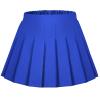 Auranso Girls Pleated Skirt Kids Tennis Elastic Waist Uniform Plaid Skirt Royal Blue 13-14Y view 1