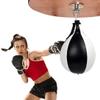 Boxing Pear Shape PU Speed Ball Pear Training Speedball Swivel Punch Bag Hanging Swivel Punch Ball for Boxing Punching Exercise Speedball Speed Bag Punch Fitness Training Ball(Black White) Hang view 2
