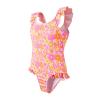 Angel season Toddler Swimsuit Girls 3T Bathing Suit Girl One Piece Swimwear for Little Kids with Upf50+ Cute Ruffle Summer Swimming Suit Quick Dry for Beach Sport Crossback Pink Yellow Floral Size 3T