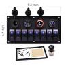 NineFit Basics 8 Gang Marine Boat Switch Panel Waterproof Dual QC3.0 Car USB Port Socket LED Digital Voltmeter 12V 24V DC Automotive Rocker Switch Panel with Fuse Holder for Truck Jeep RV (Blue) view 3