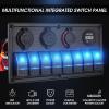 NineFit Basics 8 Gang Marine Boat Switch Panel Waterproof Dual QC3.0 Car USB Port Socket LED Digital Voltmeter 12V 24V DC Automotive Rocker Switch Panel with Fuse Holder for Truck Jeep RV (Blue) view 4