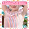 Angel season Swimming Suit for Girls one Piece Swimsuits for Bathing Suit Girl with UPF 50+ Cute Swimwear Rainbow Stripe Ruffle Lightweight Summer Beach Sport Quick Dry Size 6 view 4