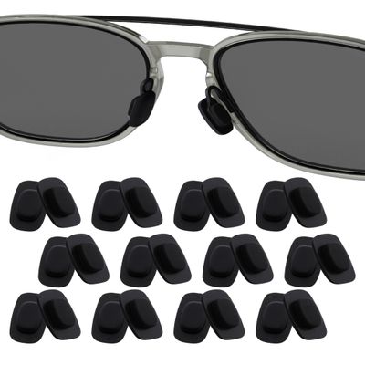12 Pairs Replacement Nose Pads Nosepiece for Costa South Point/Flagler/Ponce/Fernandina/Shipmaster/Wader/Peli; for Oakley Cartridge/Spindle/Latch Key/Diecutter/Latch Alpha/Lugplate Glasses, Black