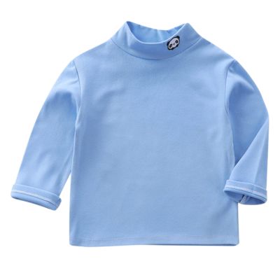 Toddler Baby Girl Boys Long Sleeve Turtleneck T-Shirt Basic Solid Color Thermal Shirts Kid (Light Blue, 2-3 Years)