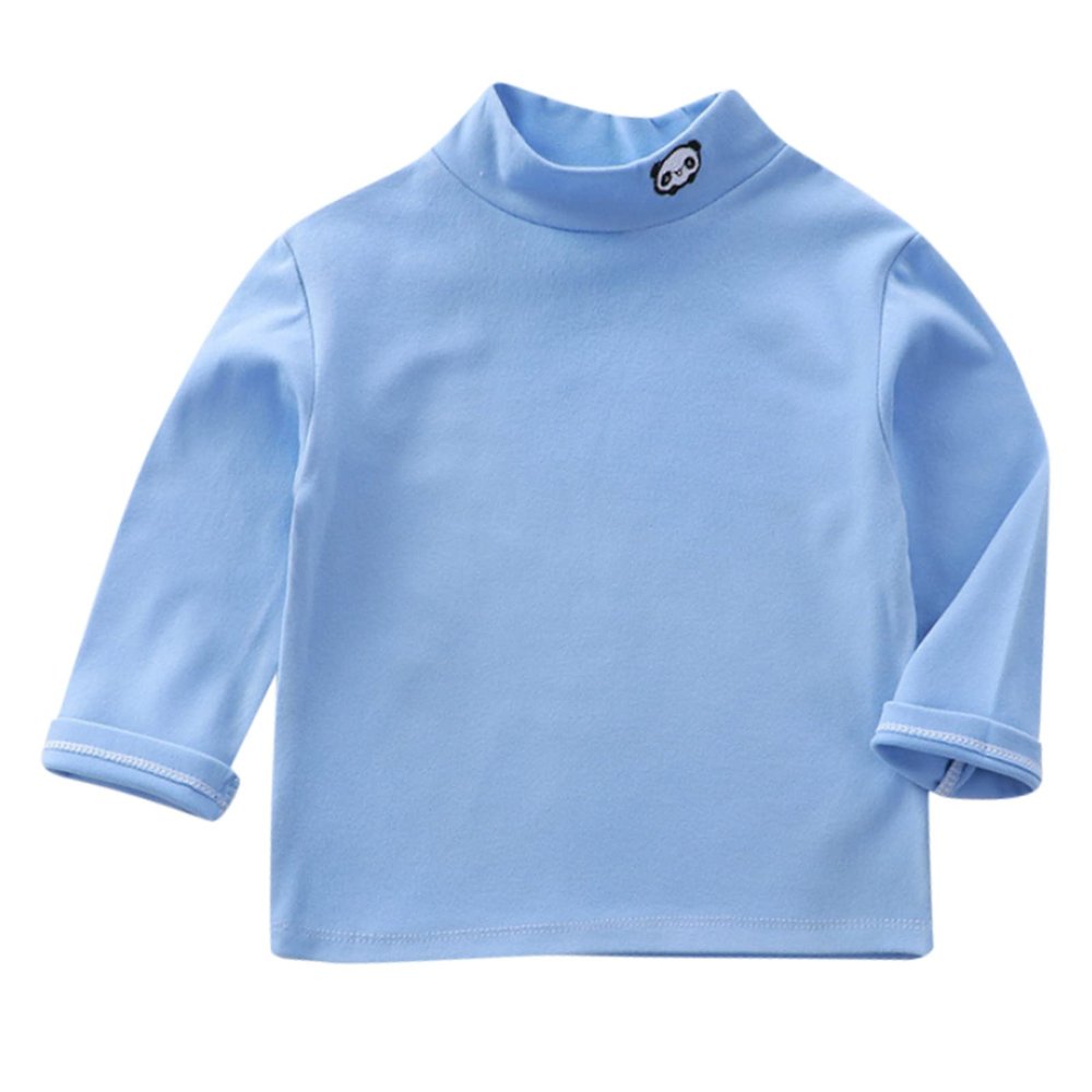 Toddler Baby Girl Boys Long Sleeve Turtleneck T-Shirt Basic Solid Color Thermal Shirts Kid (Light Blue, 2-3 Years)