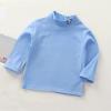 Toddler Baby Girl Boys Long Sleeve Turtleneck T-Shirt Basic Solid Color Thermal Shirts Kid (Light Blue, 2-3 Years) view 2