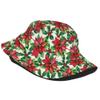 Christmas Botanical Bucket Hats for Women Men, Merry Christmas Fisherman Hat Travel Beach Hat Casual Caps Xmas Holiday Decoration view 2