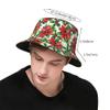 Christmas Botanical Bucket Hats for Women Men, Merry Christmas Fisherman Hat Travel Beach Hat Casual Caps Xmas Holiday Decoration view 3