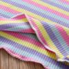 Baby Toddlers Long Sleeve Shirts Little Kid Cotton Rainbow Striped Crew Neck Blouse Top Girls (Pink, 18-24 Months) view 2