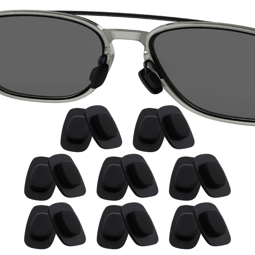 8 Pairs Replacement Nose Pads Nose Pieces for Costa South Point/Flagler/Ponce/Fernandina/Shipmaster/Wader/Peli; for Oakley Cartridge/Spindle/Latch Key/Diecutter/Latch Alpha/Lugplate Glasses, Black