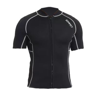 DEMMET Wetsuit Top Short Sleeve 1.5mm/3mm Neoprene Shorts Wetsuit Jacket Men Women High Stretch Wetsuit Couple's Front Zip Wetsuit Swim Dive Snorkeling Surf Kayak Canoe