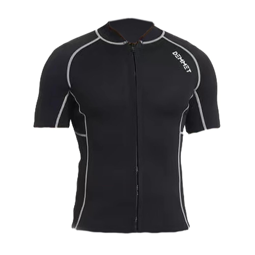 DEMMET Wetsuit Top Short Sleeve 1.5mm/3mm Neoprene Shorts Wetsuit Jacket Men Women High Stretch Wetsuit Couple's Front Zip Wetsuit Swim Dive Snorkeling Surf Kayak Canoe