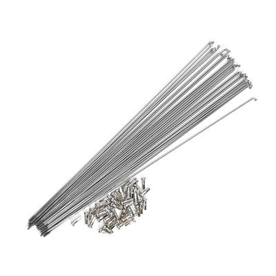 WANGYINGER Bicycles Spokes 14G 2.0mm Round Spokes J-Bend/Straight Pull Head Fit for Bike Spokes Silver Fit for Bicycles Spokes with Copper Cap Bike Spoke Parts(J-Bend 24pcs)
