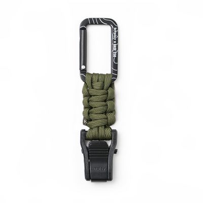 bitplay Paracord Quick-Release Carabiner - Base550/ For outdoor adventures/Camping, hiking, and gym activities/For use with hammocks, keychains, and other utility items (Army Green)