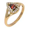 HighLightIN 925 Sterling Silver Ring | Natural Garnet Gemstone Ring | CZ Ring | Gold Plated Silver Ring | Dainty Ring | Promise Ring | Engagement Ring (5) view 1