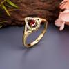 HighLightIN 925 Sterling Silver Ring | Natural Garnet Gemstone Ring | CZ Ring | Gold Plated Silver Ring | Dainty Ring | Promise Ring | Engagement Ring (5) view 2