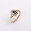 HighLightIN 925 Sterling Silver Ring | Natural Garnet Gemstone Ring | CZ Ring | Gold Plated Silver Ring | Dainty Ring | Promise Ring | Engagement Ring (5) view 4