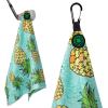 Magnetic Golf Towel for Golf Bags Microfiber Fabric Waffle Pattern Towels for Men or Women, Magnet Golf Towel with Heavy Duty Carabiner Clip Golf Accessories (Pineapple) view 2