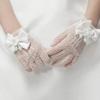 Peosaard Flower Girls Bow Tie Lace Gloves, Bowknot Lace Pearl Decor for Holy Communion Pageant Evening, Evening Gloves view 4