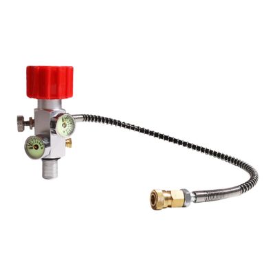 TUXING 4500PSI HPA Regulator Paintball Filling Station Pcp Air Gun Charging Valve Dual Gauge Up to 4500psi with 24" Inch High Pressure Hose