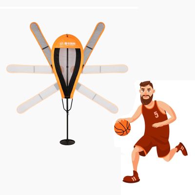 Kunovo Lightweight Basketball Shooting Training Dummy, Height Adjustable Standing Practice Defensive Mannequin, Movable Arm Dribbling Training Aid