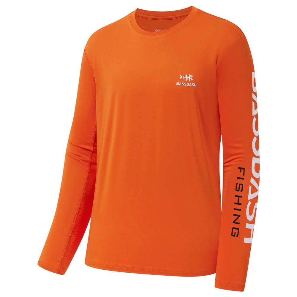 BASSDASH Fishing T Shirts for Men UV Sun Protection UPF 50+ Long Sleeve Tee T-Shirt