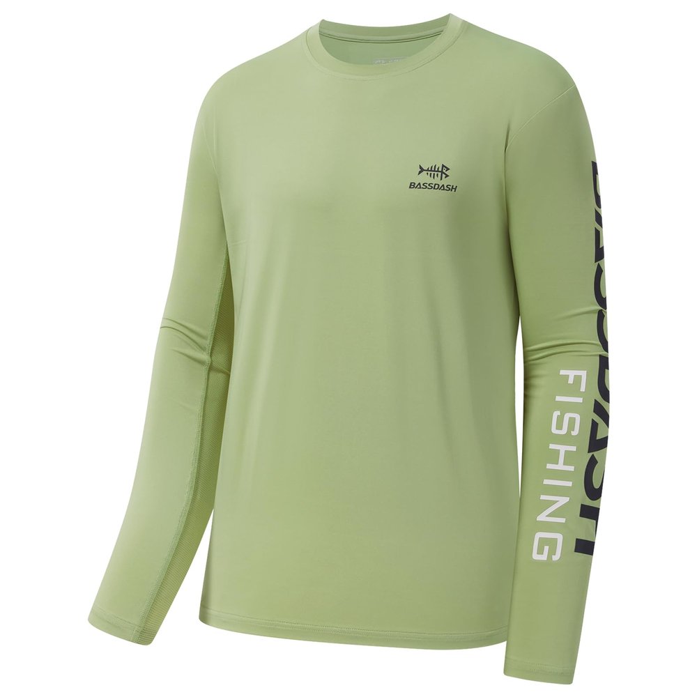 BASSDASH Fishing T Shirts for Men UV Sun Protection UPF 50+ Long Sleeve Tee T-Shirt