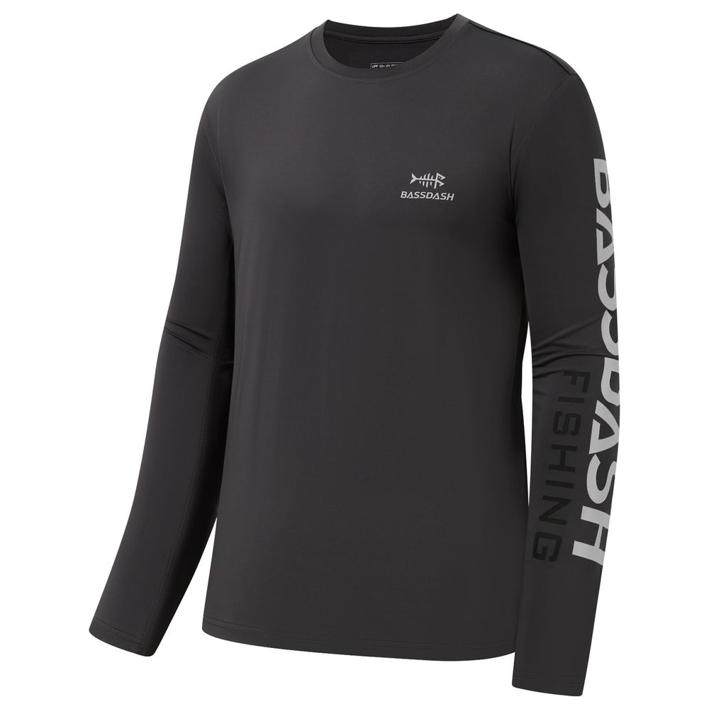 BASSDASH Fishing T Shirts for Men UV Sun Protection UPF 50+ Long Sleeve Tee T-Shirt