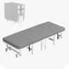 Rollaway Folding Bed with Mattress, Foldable Bed On Wheels for Office Nap Living Room Portable Fold Up Guest Cot with Sturdy Steel Frame, Rollaway Cot Single(190 * 75 * 30cm) view 1