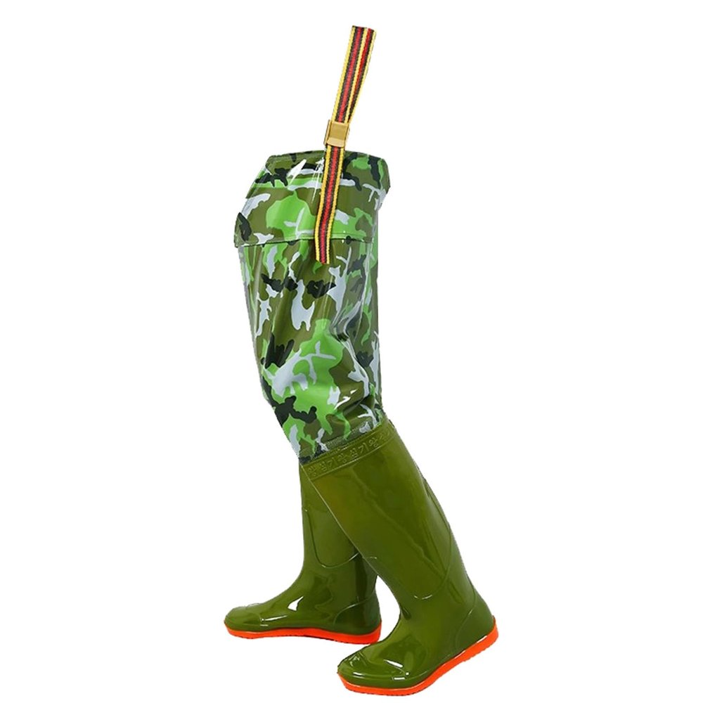 KPHYMOD Waterproof Fly Fishing Waders, Green Camo Fishing Boots for Women Men, Lightweight Soft Non Slip Wading Boots(6.5)